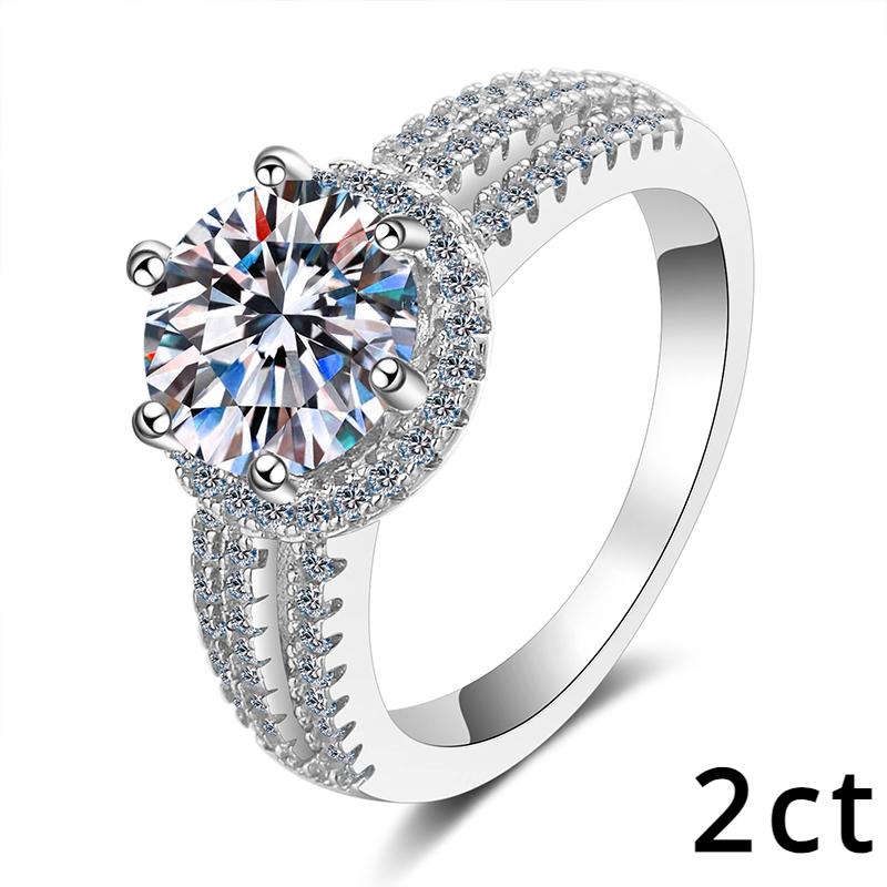 

3-каратное кольцо с муассанитом для женщин, стерлинговое серебро 925 пробы, обручальное кольцо, роскошные кольца для свадебной вечеринки с сертификатом 9