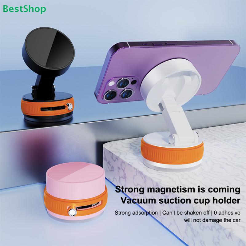 Magnetic Vacuum Suction Cup Car Phone Holder | Strong Adsorption Mount for Dashboard