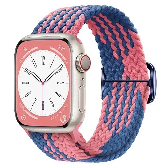 Nylon Strap for Apple Watch Ultra 2 Band 49mm 40mm 44mm 41mm 38 45mm Elastic Braided Loop Bracelet IWatch Series 9 8 7 6 SE 5 4