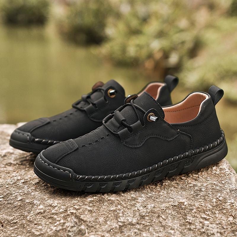 38-46 Handmade Split Leather Boots Men Shoes Comfortable Ankle Boots For Men Casual Shoes Large Size Tooling Shoes