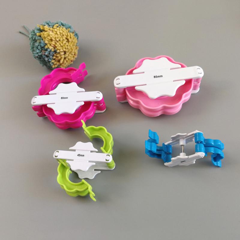 Home Sewing Accessories Crochet 4pcs/Set Flower Shape Fluffy Ball DIY Sewing Weaver Needle Pom Pom Maker Craft Knitting Tools