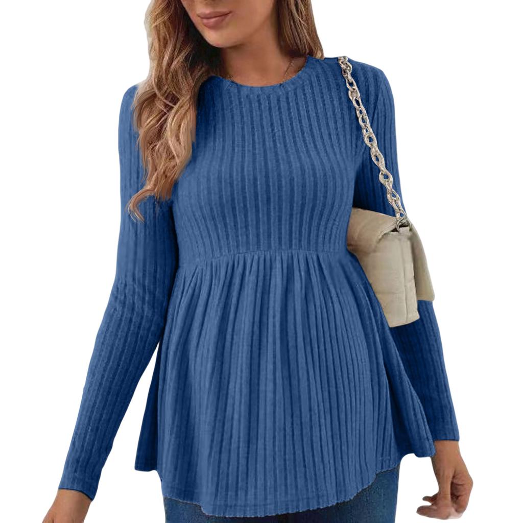 Women's Long Sleeve Neck Pullover Top for Casual Daily Wear