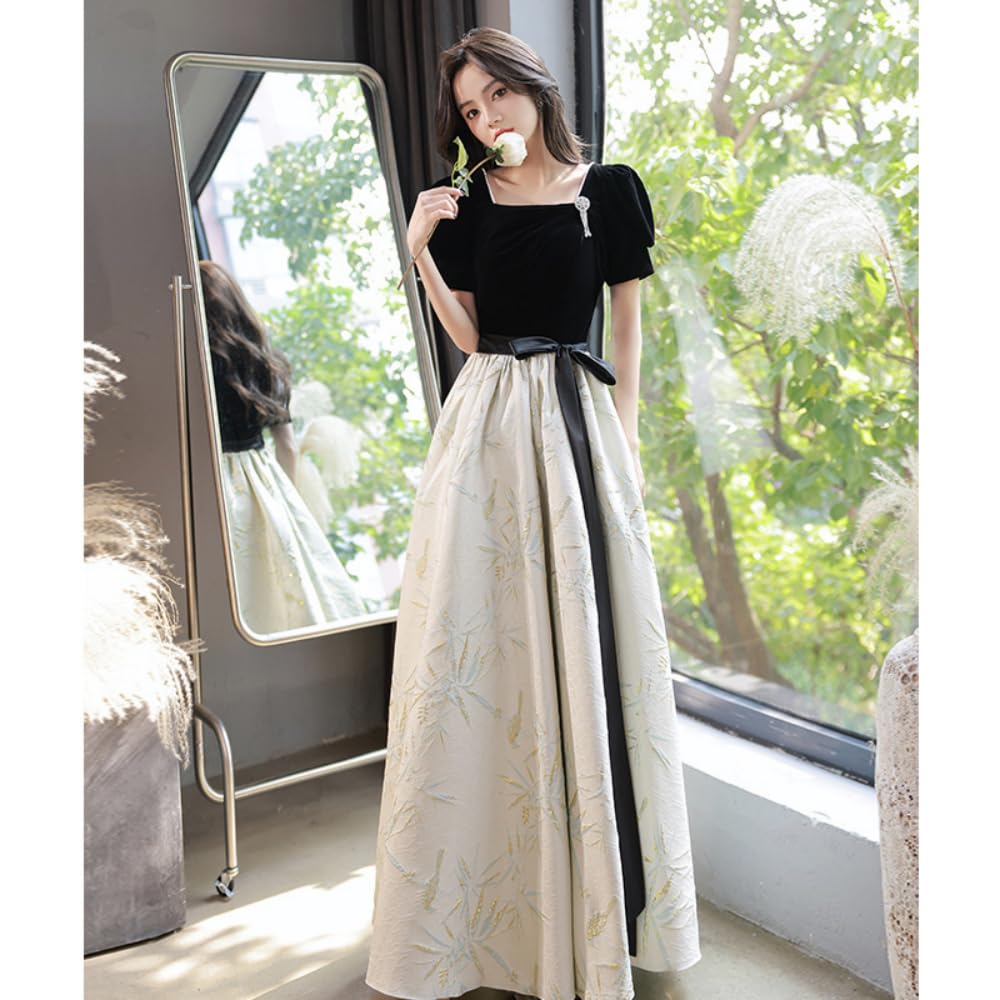 Evening Party Cocktail Long Maxi Wedding Wedding Size S [MATSUMIZUYU] Dress, Dress, Dress, Dress, Black, Zippered, Women's, Dress, After-Party Dress,