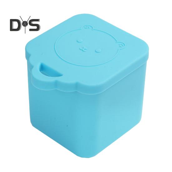 Silicone Bear Bunny Dips Containers Salad Dressing Container Condiment Snacking Box with Lids Food Safe Lunchbox Organizer for Kids