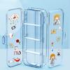 Kawaii Transparent Pencil Case Double Layer Multifunction Kids Pen Stationery Box Office School Large Capacity Storage Organizer