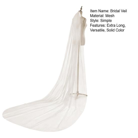 Bridal Veil Mesh Design Extra Long Wedding Veil Stunning Hairstyle Veil Scalp-friendly Soft Drooping Bridal Veil