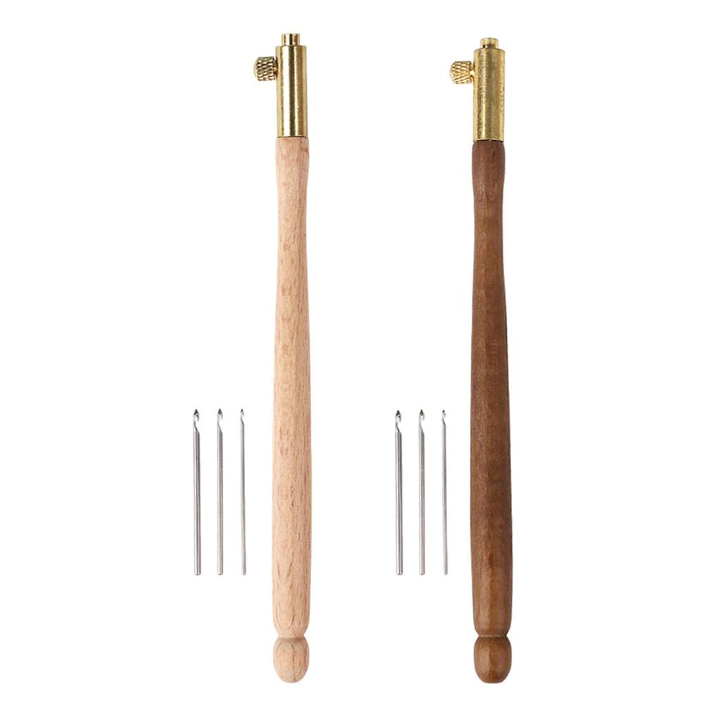 Tambour Hook Embroidery Beading Tools Set 0.7mm/1.0mm/1.2mm Sequin Beads Set Wooden Handle Tambour Beading for Sewing Knitting