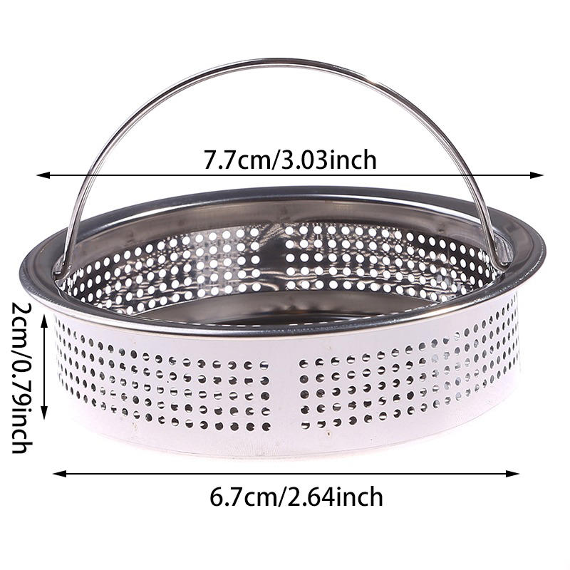 1PC/2PCS Stainless Steel Kitchen Sink Strainer with Handle Sink Vegetable Garbage Residue Strainer Basket