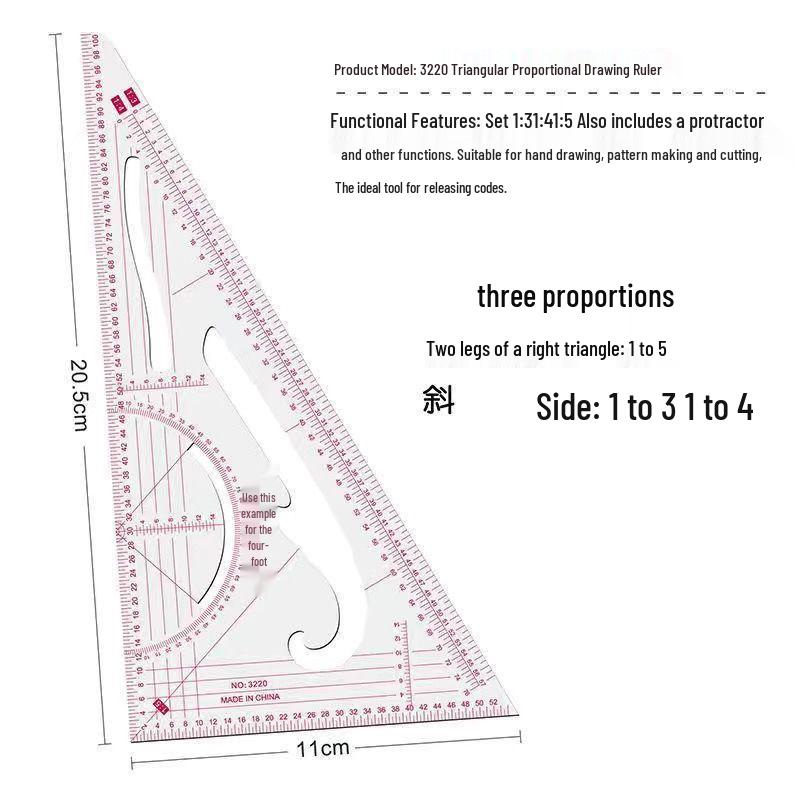 Multi-Functional Pattern Ruler: Beginner Grading & Proportion Tool for Tailors and Garment Making.