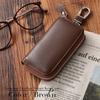 Naru Genuine Leather Key Case, Smart Key Case for Men and Women, 6-Ring Smart Key, Card Case, Key Ring, Stylish, Popular Brand (Brown)