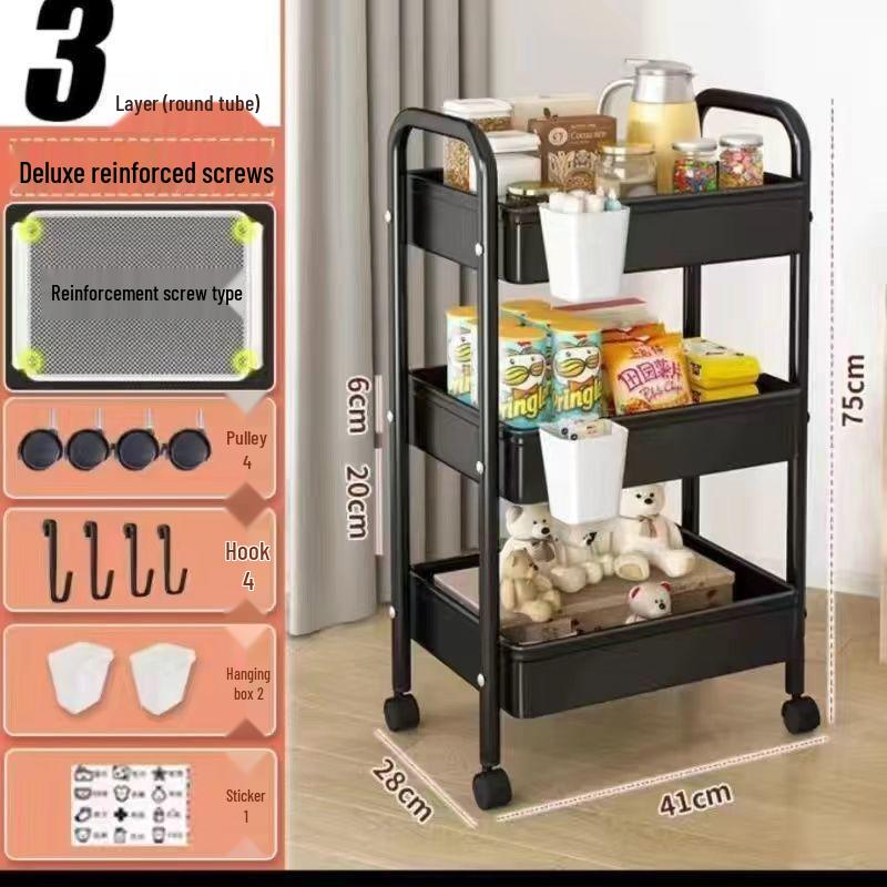 Mehrschichtiges mobiles Lagerregal für Küche, Schlafzimmer und Badezimmer