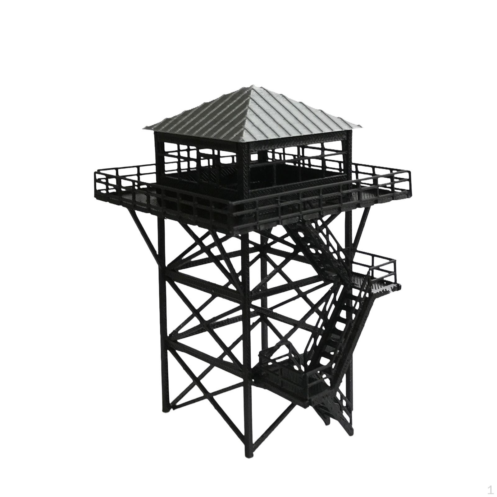 

1/64 Lookout Diorama Sand Table Layout Decoration Simulation Compact Railroad Railway Scenery Black and Gray