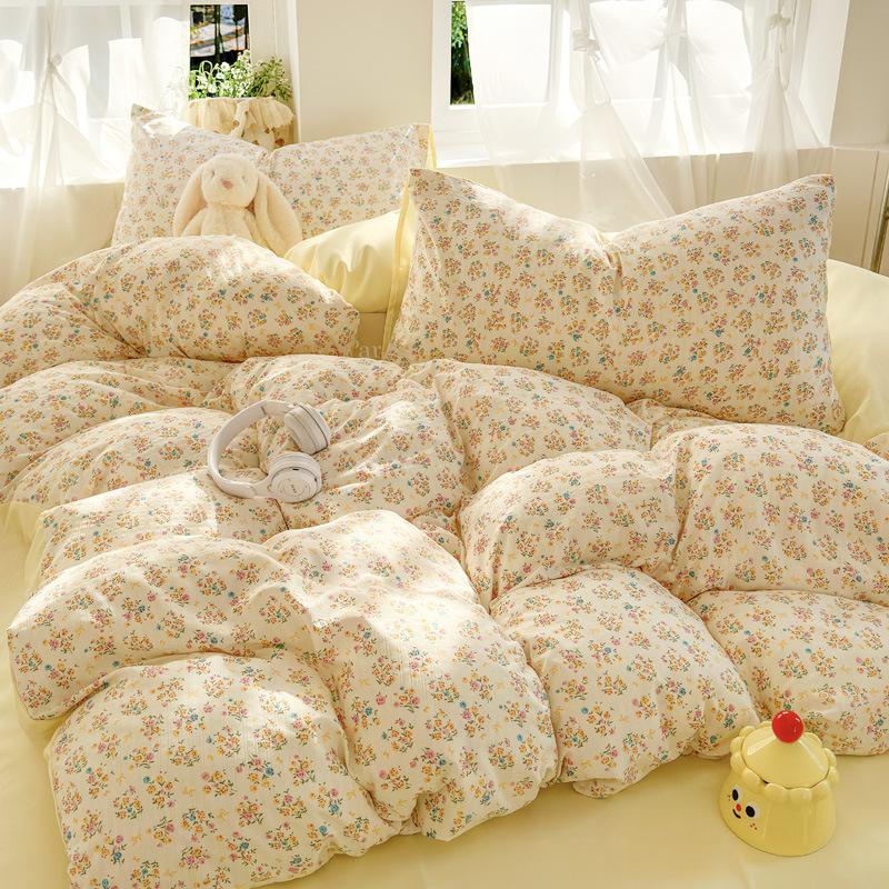 

Комплект постельного белья из четырех предметов, приятный к коже, дышащий и удобный, стиранные простыни, пододеяльники, наволочки, комплекты 1.2m bed