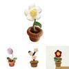 DIY Handgemachte Gestrickte Blume Topfpflanze Florale Kunst Dekoration