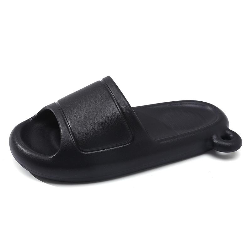 

One-word drag thick bottom heightened non-slip breathable slippers bathroom wear EVA couple sandals straight hair 36-37 чорний