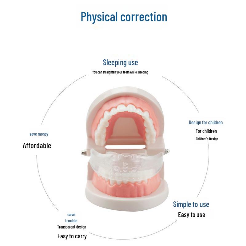 Bretele ortodontice invizibile și dispozitiv de fixare pentru adulți și copii: Corectează supramușcăturile, dinții proeminenti și neuniformi; Suport pentru șlefuirea dinților pe timp de noapte.