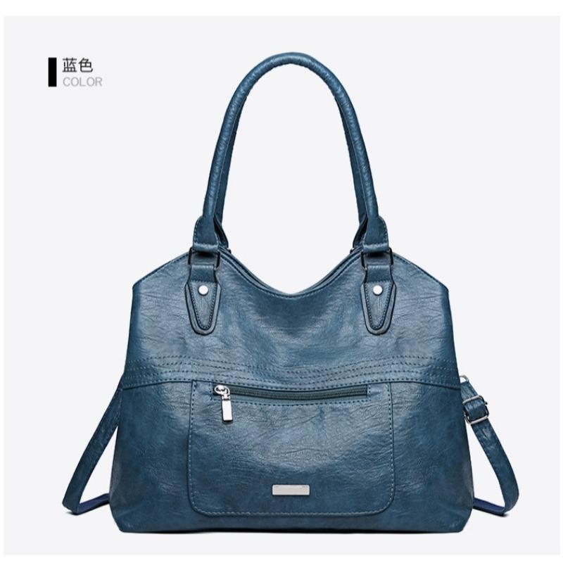 Vienos peties moteriška nauja didelės talpos minkštos odos kasdienė rankinė, madinga kurjerio rankinė