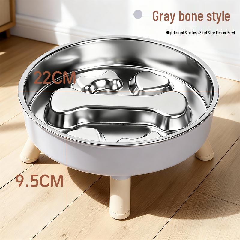 Stainless Steel Non-Slip Slow Feeder Bowl for Pets - Large Capacity for Dogs and Cats
