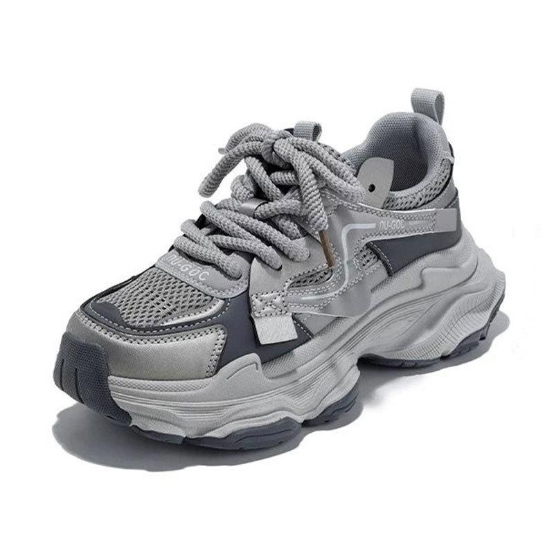 Retro Plateau-Damen-Sneaker, leicht, lässig, sportlich, Frühjahr und Herbst 2025, neue beliebte Dad-Schuhe