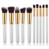 Gold and Silver Tube 10 Makeup Brush Set, Set of Brushes, Five Small Makeup Brushes Without Logo.