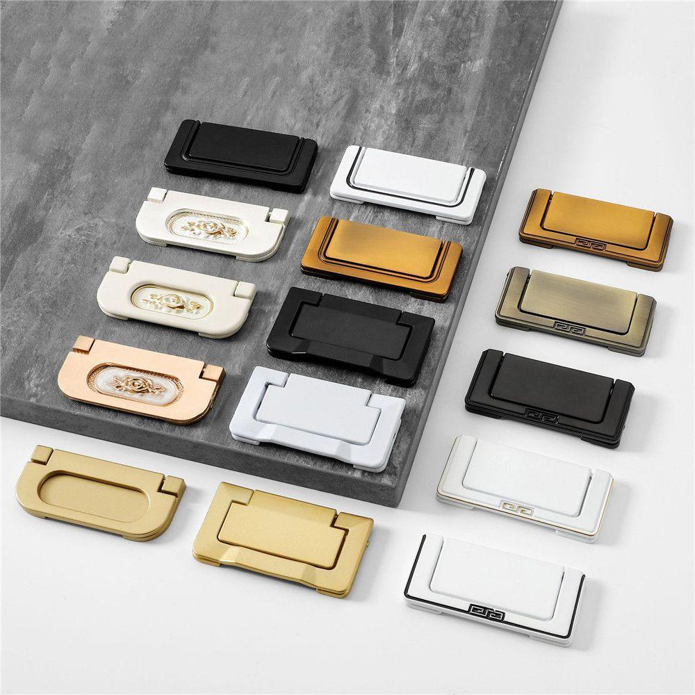 Luxury Aluminum Alloy Cabinet Wardrobe Flip Cupboard Tatami Drawer Pulls Door Handle Hidden Door Knob