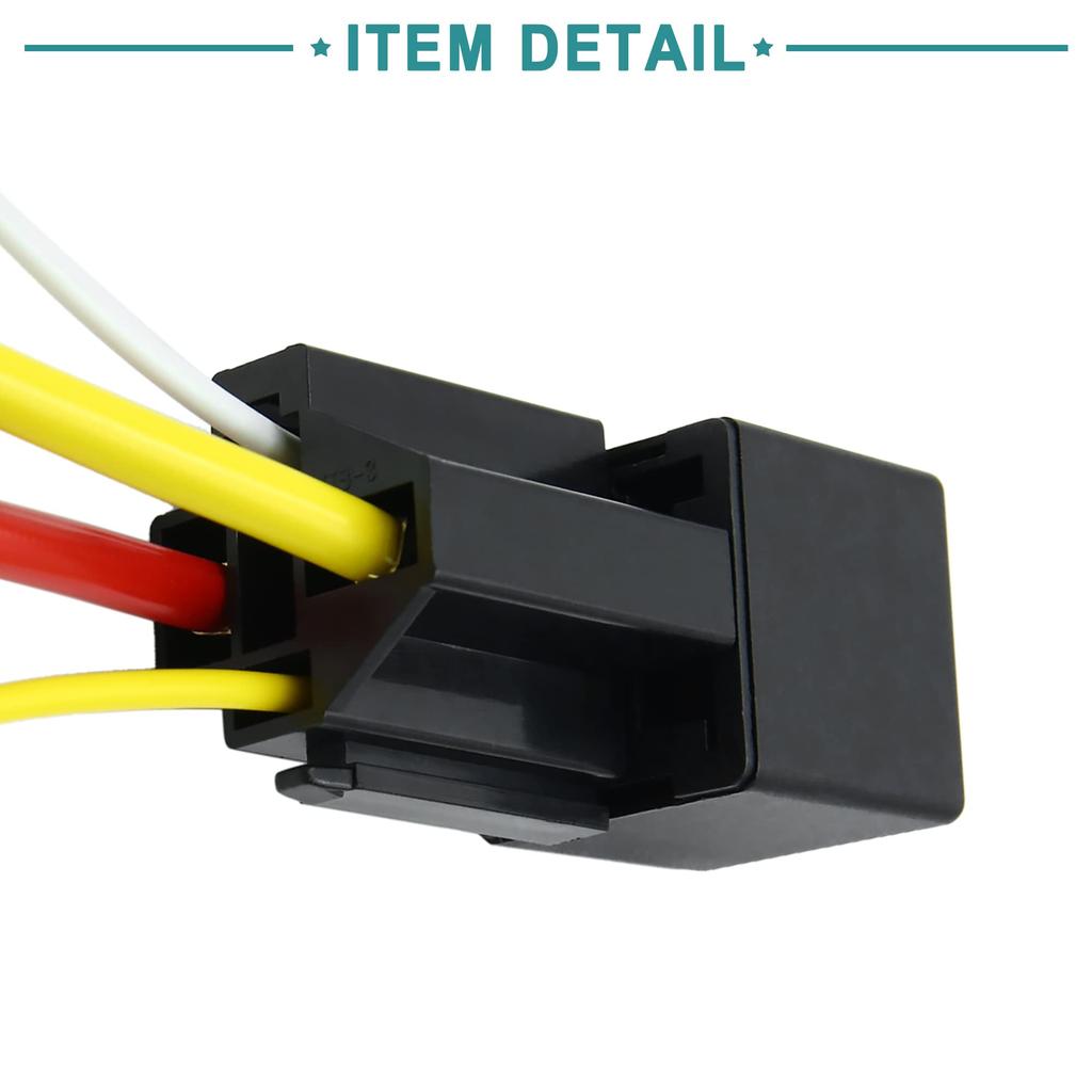 ACROPIX Car Relay 4 Pin 80A Universal Car Vehicle Motor with Fuse Relay Harness Black 1 Pack