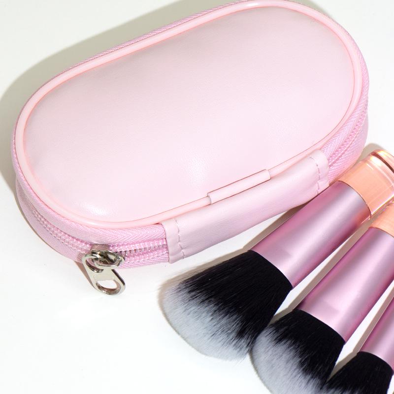 10-Piece Beginner Mini Makeup Brush Set with Crystal Handles - Portable Travel Kit with Brush Bag