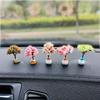Car Mini Tree Center Console Car Mounted Green Plant Accessories Simulated Flower Decoration For Girls Gift Interior Decorations