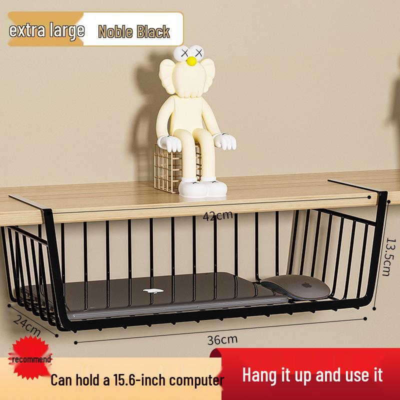 Under-Desk Hanging Basket: Space-Saving Shelf for Dorms and Wardrobes