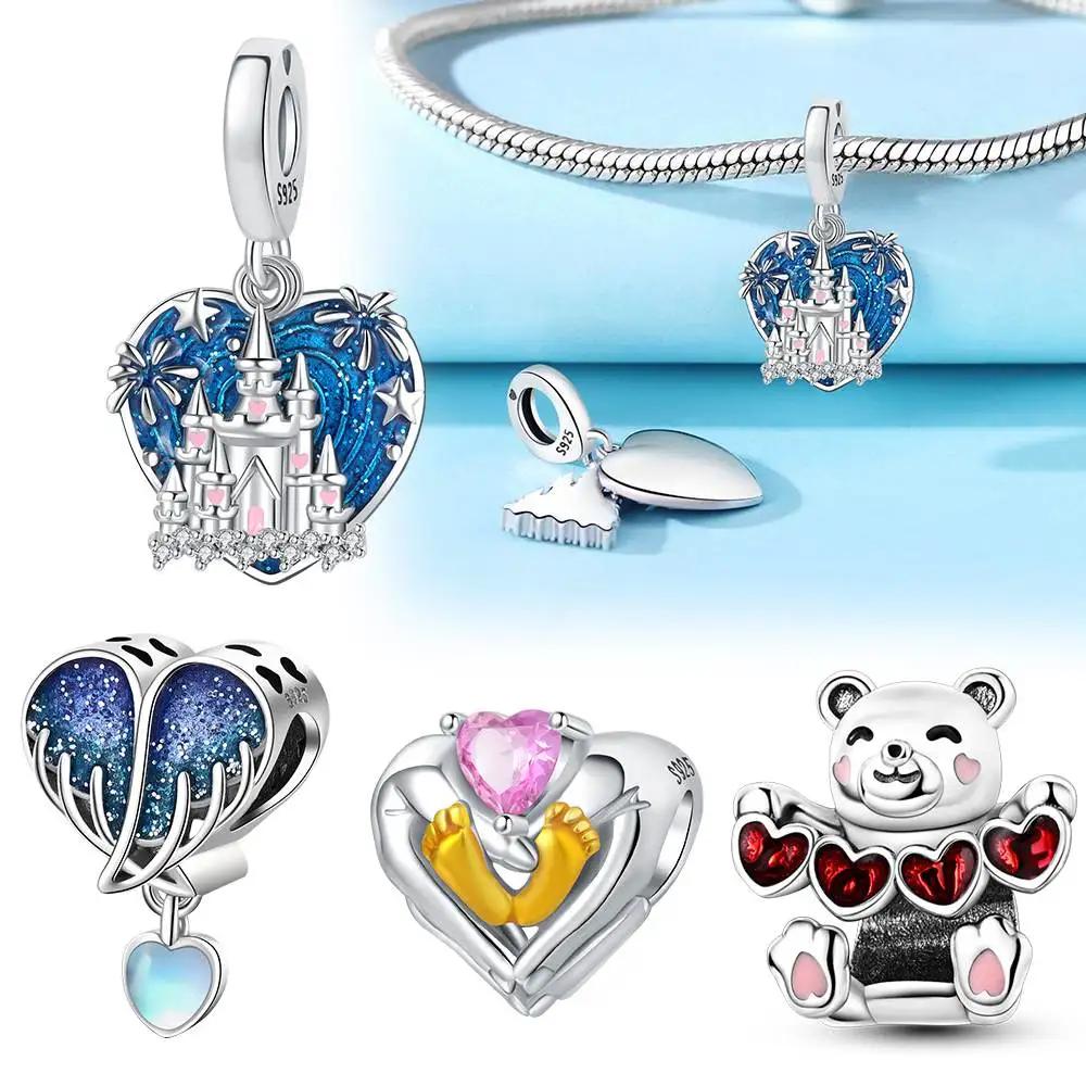 Fireworks Castle Pendant copper Plated Ideal For Charm Bead Charms copper Plated Authentic Bracelets for Jewellery Making