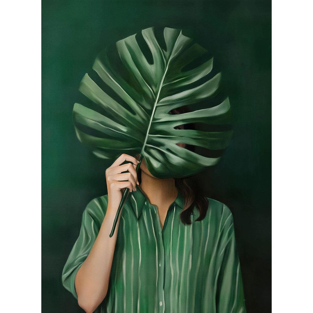 Abstract Woman Minimalism Poster Canvas Wall Art Woman with Flower Portrait Painting Print for Bedroom Nordic Girl Home Decor 21X30CMNo Framed