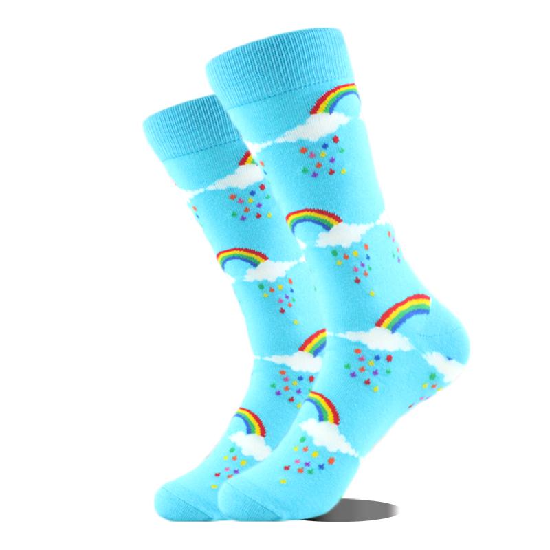 Happy Design Ctue Funny Socks Men Animals Food Pattern Sokken  Divertidos Jacquard Calcetines Unisex Hip Hop Skateboard Sox