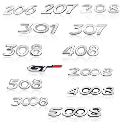 Autocollants 3D en métal pour coffre de voiture, Badge emblème pour 206 207 208 301 307 308 406 408 508 5008 2008 3008 4008, style de voiture
