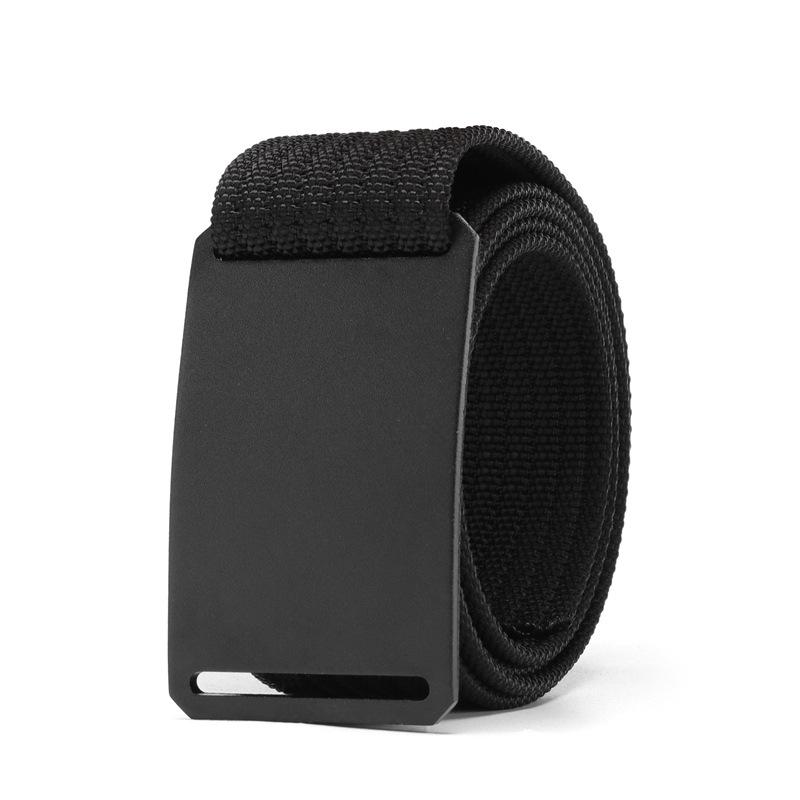 

Нейлоновый холщовый ремень мужской беззубый алюминиевый ремень с пряжкой футбольный узор двойной тканый ремень Tide 130cm чёрный