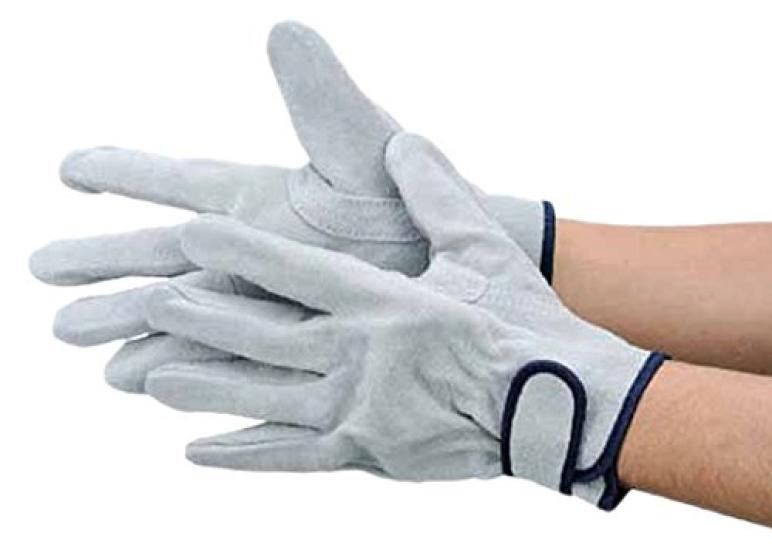 Simon Cowhide Leather Work Gloves with Reinforced Thumb and Velcro Cuff