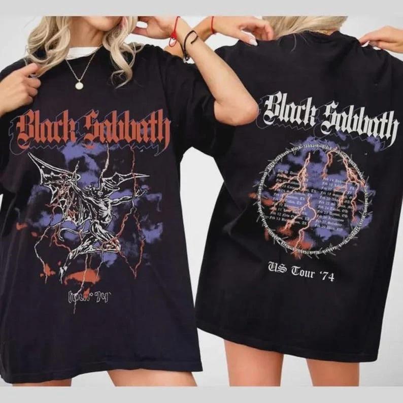 

Футболки Black Sabbbth Back To The Beginning 2025 Винтажная футболка для фаната рок-музыки Высококлассная роскошь для мужчин и женщин Топ Y2k 4XL