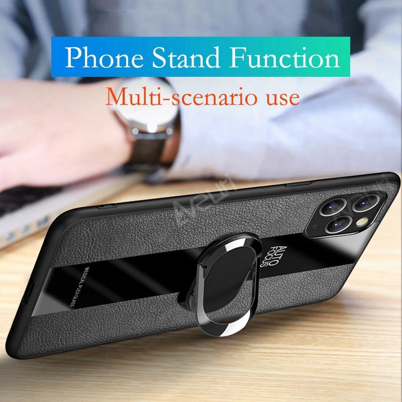 Luxury Leather Phone Case For iPhone 6 6s 7 8 Plus SE 2020 Ring Holder Cover For iPhone 12 Mini 11 13 Pro Max X XR XS Max Case