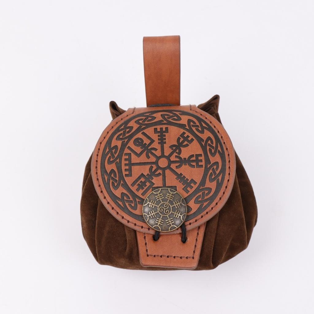 Mittelalterliche Wikinger Stil Leder Bauchtasche Retro Schiffsform Gürteltasche Für Cosplay LARP Renaissance Festival Kostüm