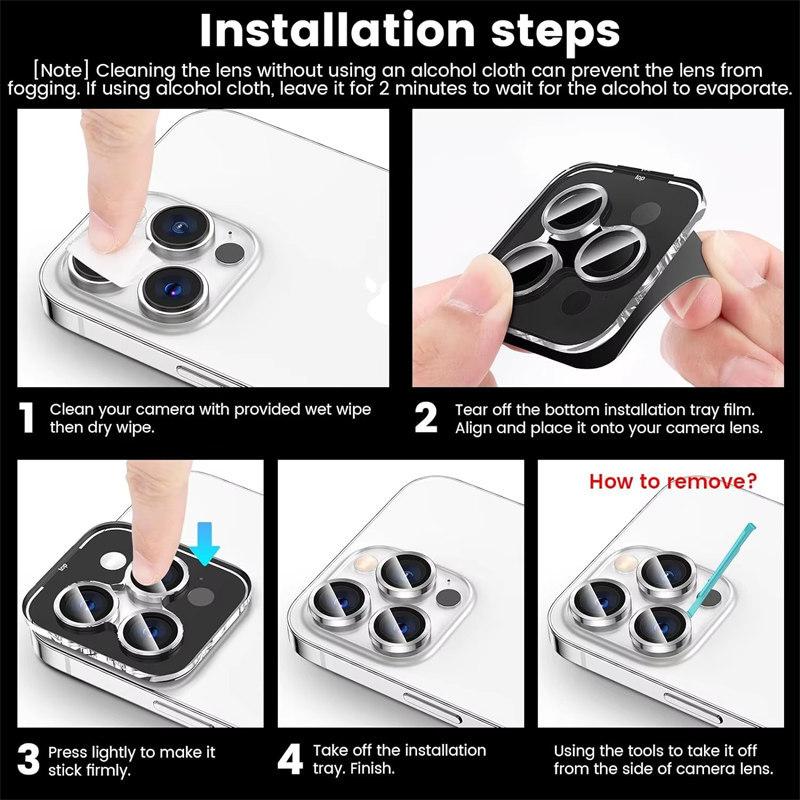 კამერის ლინზების დამცავი საფარი iPhone 16 15 Pro Max 14 Plus 13 Mini 12 11 15Pro 14Pro 13Pro დამცავი ყდა ტელეფონის აქსესუარები