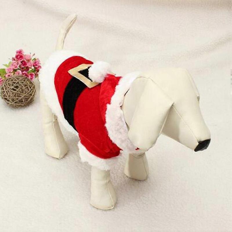 Dog Vest Xmas Santa Dog Costume for Photo Shoot 2Pcs Red Hoodie Sweater