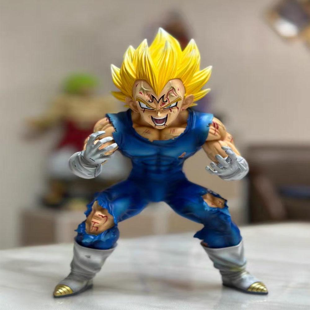 Anime Dragon Ball 26CM Combat Form Demonization Battle Damage Vegeta Figure Statue PVC Model Toys Decora Gifts