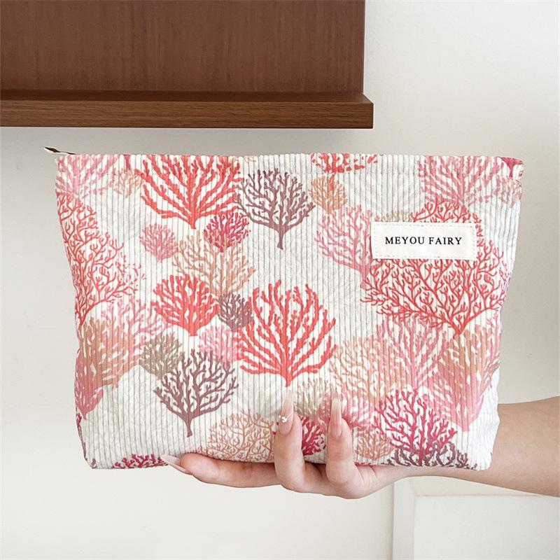 New Corduroy Storage Bag Cosmetic Bag Large Capacity Portable Cosmetic Bag Clutch Bag Storage Bag