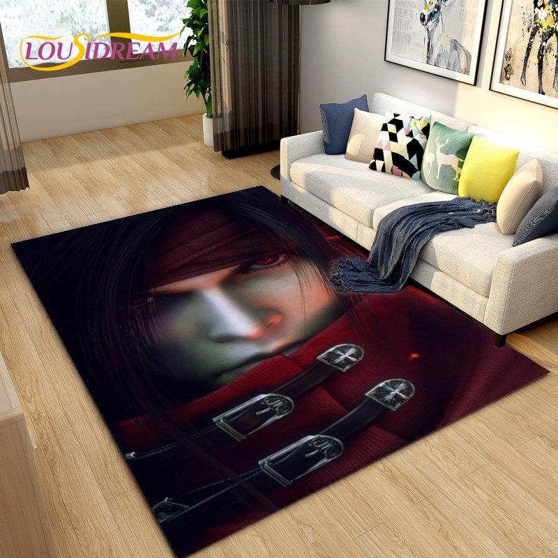 Final Fantasy 3D Printed Game Gamer Area Rug,Carpet Rug for Living Room Bedroom Sofa Doormat Decoration, Kids Non-slip Floor Mat