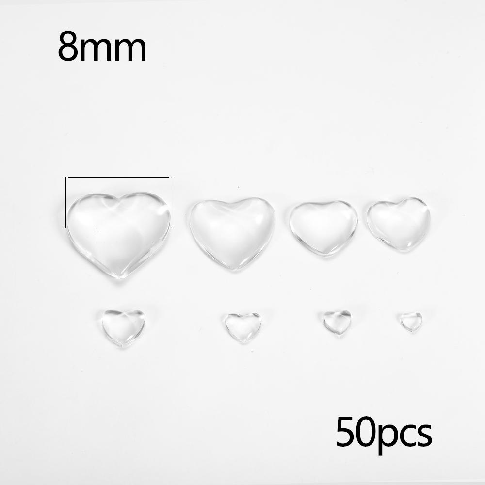 5-50Pcs/lot Transparent Round Oval Square Heart Glass Cabochon Cabochon Cameo Tray Settings For DIY Jewelry Making Supplies