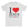 ICH LIEBE JESUS JESUS LIEBT DICH CHRISTLICHE T-SHIRTS Sommer Lustige T-Shirts Baumwolle Hipster T-Shirt für Männer Kurze Ärmel Freizeit T-Shirts