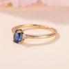 Charm Female Blue Water Drop White Round Zircon Stone Ring Gold Color Elegant Gift Wedding  For Women