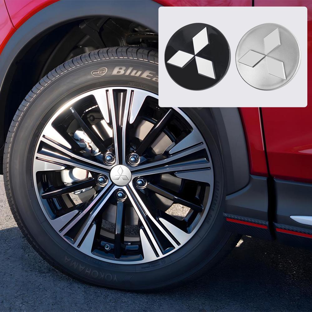 Original 4PCS 60mm Wheel Center Cap Logo Hubcap Badge Accessories For MITSUBISHI Ralliart Lancer Outlander ASX LANCER AIRTREK EX