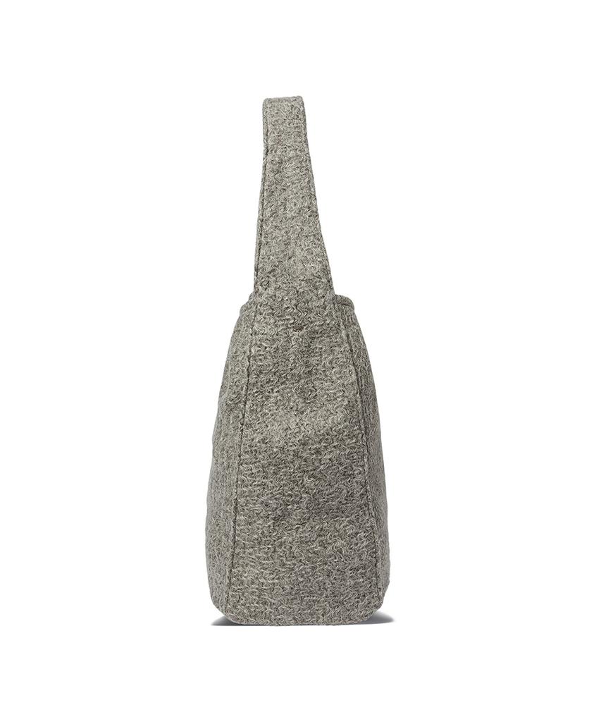 The Green Lab Boucle Wool Pouch Shoulder Bag Set [Melange Grey]