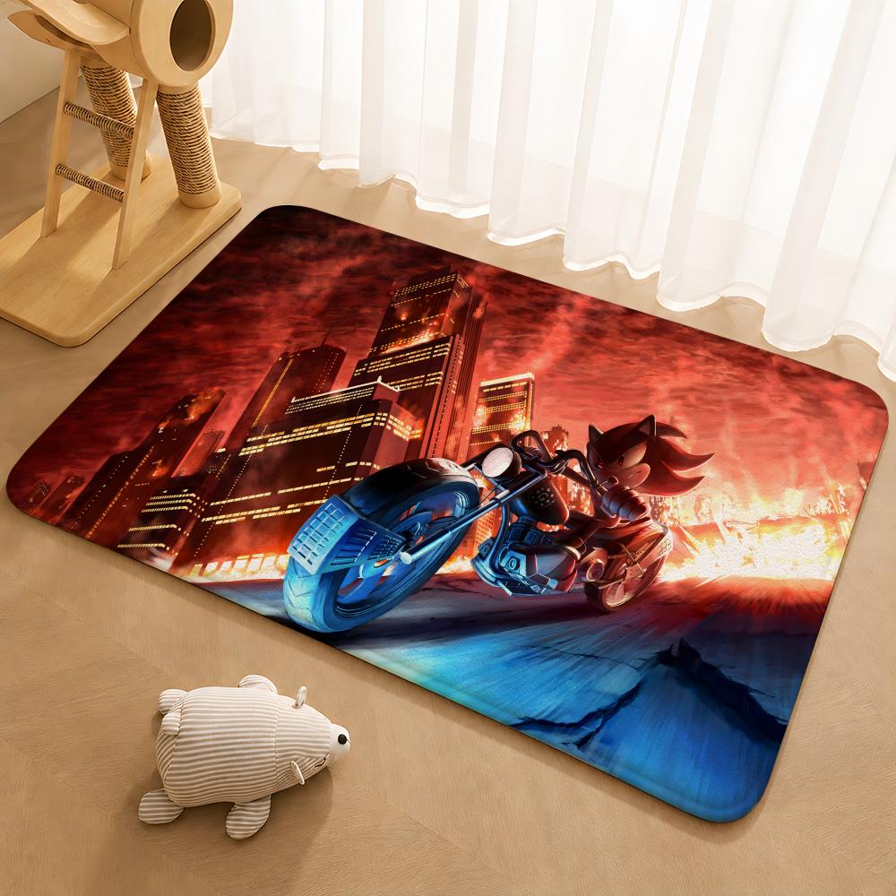 Classic Anime S-Sonic Characters Floor Mat Floor Mat Soft Flannel Non-Slip Door  Rug for Living Room