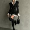 Women S Casual Long Sleeve Contrast Stitching A Line Dress